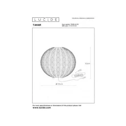 Lucide TAHAR - Tafellamp - Ø 33 cm - 1xE27 - Zwart Lucide
