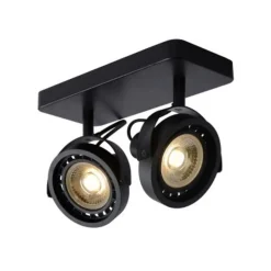 Lucide TALA LED - Plafondspot - LED Dim to warm - GU10 - 2x12W 2200K/3000K - Zwart