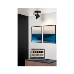 Lucide TALA LED - Plafondspot - LED Dim to warm - GU10 - 1x12W 2200K/3000K - Zwart