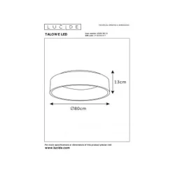 Lucide TALOWE LED Plafonnier Ø80cm 80W 3000K Wit