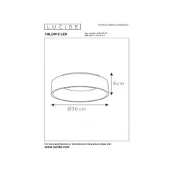 Lucide TALOWE LED Plafonnier Ø30cm 20W 3000K Zwart