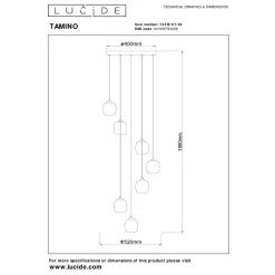 Lucide TAMINO - Hanglamp - Ø 52 cm - LED Dimb. - 7x7W 3000K - Zwart