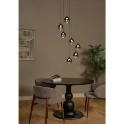 Lucide TAMINO - Hanglamp - Ø 52 cm - LED Dimb. - 7x7W 3000K - Zwart