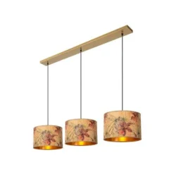 Lucide TANSELLE Hanglamp-Multic.-3xE27-60W-Bamboe