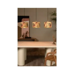 Lucide TANSELLE Hanglamp-Multic.-3xE27-60W-Bamboe