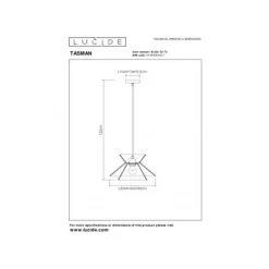 Lucide TASMAN Hanglamp-Nature.-1xE27-60W-Papier
