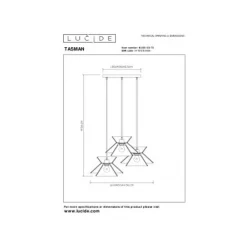 Lucide TASMAN Hanglamp-Nature.-3xE27-60W-Papier
