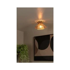 Lucide TASMAN Plafonnière-Nature.-Ø32-1xE27-60W-Papier