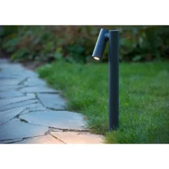 Lucide TATUM - Sokkellamp Buiten - LED - 1x5W 3000K - IP65 - Antraciet Lucide