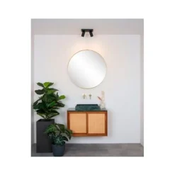 Lucide TAYLOR - Plafondspot Badkamer - LED Dim to warm - GU10 - 2x5W 2200K/3000K - IP44 - Zwart