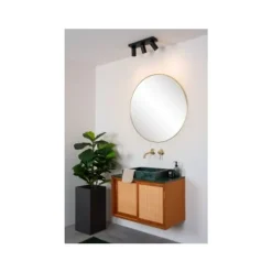 Lucide TAYLOR - Plafondspot Badkamer - LED Dim to warm - GU10 - 3x5W 2200K/3000K - IP44 - Zwart Lucide