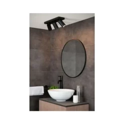 Lucide TAYLOR - Plafondspot Badkamer - LED Dim to warm - GU10 - 3x5W 2200K/3000K - IP44 - Zwart Lucide