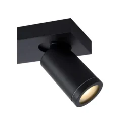 Lucide TAYLOR - Plafondspot Badkamer - LED Dim to warm - GU10 - 3x5W 2200K/3000K - IP44 - Zwart Lucide