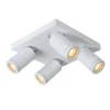 Lucide TAYLOR - Plafondspot Badkamer - LED Dim to warm - GU10 - 4x5W 2200K/3000K - IP44 - Wit Lucide