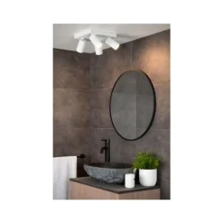 Lucide TAYLOR - Plafondspot Badkamer - LED Dim to warm - GU10 - 4x5W 2200K/3000K - IP44 - Wit Lucide