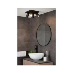 Lucide TAYLOR - Plafondspot Badkamer - LED Dim to warm - GU10 - 4x5W 2200K/3000K - IP44 - Zwart Lucide