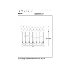 Lucide TEARS Hanglamp-Zwart-LED Dimb.-16xG4-1,5W-3000K