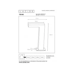 Lucide TEXAS - Sokkellamp Buiten - LED - 1x6W 3000K - IP54 - Antraciet