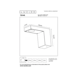 Lucide TEXAS - Wandspot Buiten - LED - 1x6W 3000K - IP54 - Antraciet