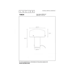 Lucide TIMON - Tafellamp - 1xE27 - 3 StepDim - Mat Goud / Messing Lucide