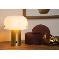 Lucide TIMON - Tafellamp - 1xE14 - 3 StepDim - Mat Goud / Messing Lucide