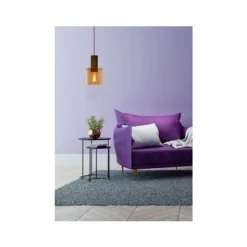 Lucide TOLEDO Hanglamp E27/60W Koper / Amber glas
