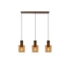 Lucide TOLEDO Hanglamp 3xE27/60W Koper / Amber glas
