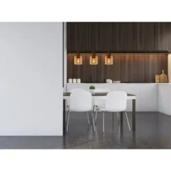 Lucide TOLEDO Hanglamp 3xE27/60W Koper / Amber glas