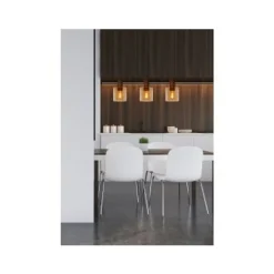 Lucide TOLEDO Hanglamp 3xE27/60W Koper / Amber glas