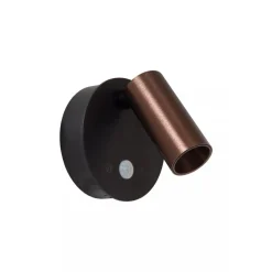 Lucide TONI - Oplaadbare Wandspot / Wandlamp - Accu/Batterij - Ø 8,1 cm - LED Dimb. - CCT - 1x2W 2700K/4000K - Bewegingssensor (uitschakelbaar) - Magnetisch - Koffie