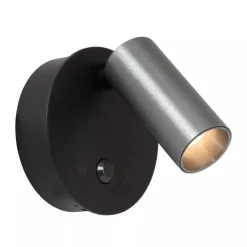 Lucide TONI - Oplaadbare Wandspot / Wandlamp - Accu/Batterij - Ø 8,1 cm - LED Dimb. - CCT - 1x2W 2700K/4000K - Bewegingssensor (uitschakelbaar) - Magnetisch - Grijs ijzer