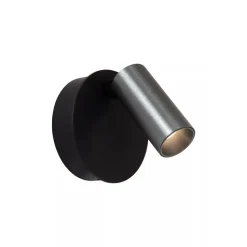 Lucide TONI - Oplaadbare Wandspot / Wandlamp - Accu/Batterij - Ø 8,1 cm - LED Dimb. - CCT - 1x2W 2700K/4000K - Magnetisch - Grijs ijzer