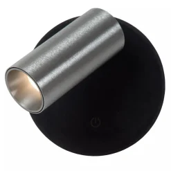 Lucide TONI - Oplaadbare Wandspot / Wandlamp - Accu/Batterij - Ø 8,1 cm - LED Dimb. - CCT - 1x2W 2700K/4000K - Magnetisch - Grijs ijzer