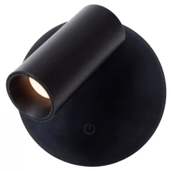 Lucide TONI - Oplaadbare Wandspot / Wandlamp - Accu/Batterij - Ø 8,1 cm - LED Dimb. - CCT - 1x2W 2700K/4000K - Magnetisch - Zwart