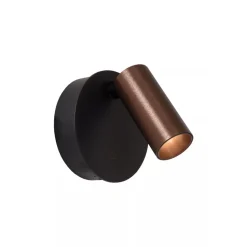 Lucide TONI - Oplaadbare Wandspot / Wandlamp - Accu/Batterij - Ø 8,1 cm - LED Dimb. - CCT - 1x2W 2700K/4000K - Magnetisch - Koffie