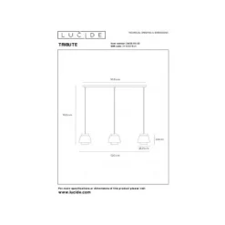 Lucide TRIBUTE Hanglamp-Beige-3xE27-40W-Stof