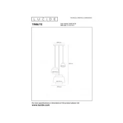 Lucide TRIBUTE Hanglamp-Beige-3xE27-40W-Stof