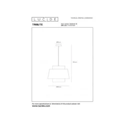 Lucide TRIBUTE Hanglamp-Beige-Ø60-1xE27-40W-Stof