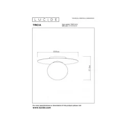 Lucide TRICIA Plafonnière-Wit-Ø25-1xE27-15W-Metaal