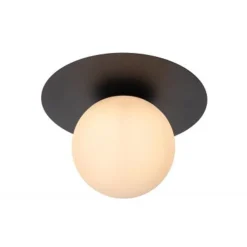 Lucide TRICIA Plafonnière-Zwart-Ø25-1xE27-15W-Metaal