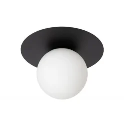 Lucide TRICIA Plafonnière-Zwart-Ø25-1xE27-15W-Metaal