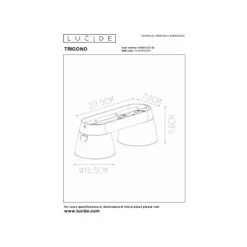 Lucide TRIGONO Plafondspot-Zwart-2xGU10-50W-Metaal