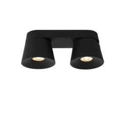 Lucide TRIGONO Plafondspot-Zwart-2xGU10-50W-Metaal