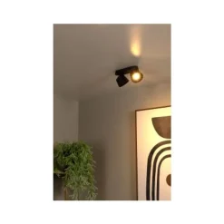 Lucide TRIGONO Plafondspot-Zwart-2xGU10-50W-Metaal