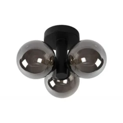 Lucide TRUDY Plafonnière Badk.-Zwart-Ø28-3xG9-40W-IP44