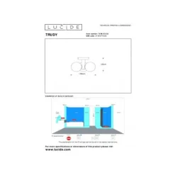 Lucide TRUDY Plafonnière Badk.-Zwart-Ø28-3xG9-40W-IP44