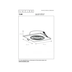 Lucide TUBE - Inbouwspot - 1xGU10 - Wit