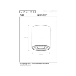 Lucide TUBE - Plafondspot - Ø 9,6 cm - 1xGU10 - Mat Goud / Messing