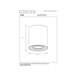 Lucide TUBE - Plafondspot - Ø 9,6 cm - 1xGU10 - Mat chroom