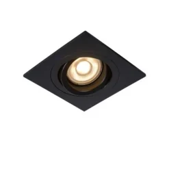 Lucide TUBE Inbouwspot GU10 Vierkant Ø9.2cm Zwart